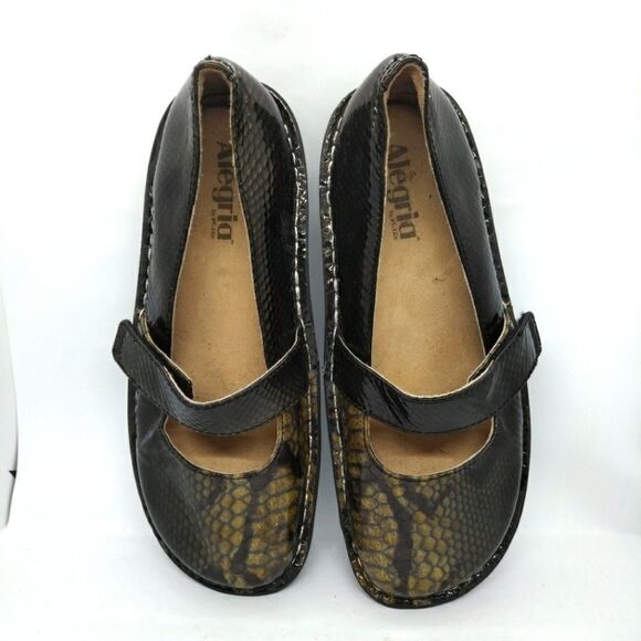 Alegria Feliz Snake Skin Print Mary Jane Style Comfort Shoes‎ Women's Size 39 - Picture 6 of 8